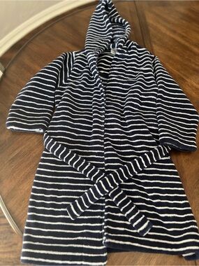 Tucker + Tate Navy and White Striped Hooded  Robe